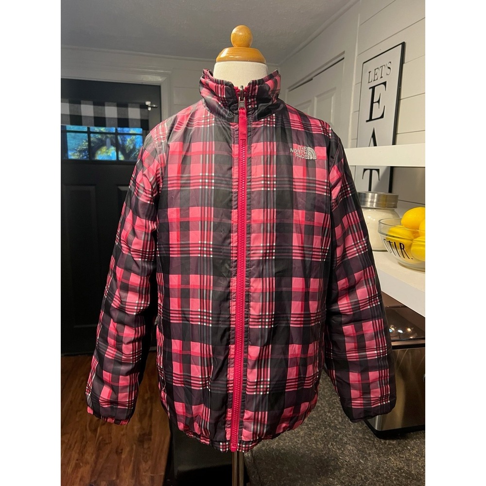 THE NORTH FACE Pink Plaid Girls Jacket Medium 10/12